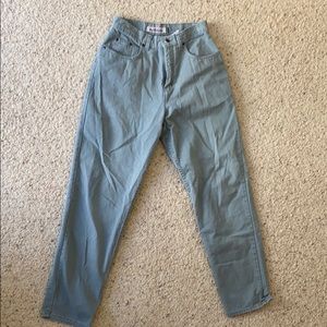 Dungaree high wasted sage green pants